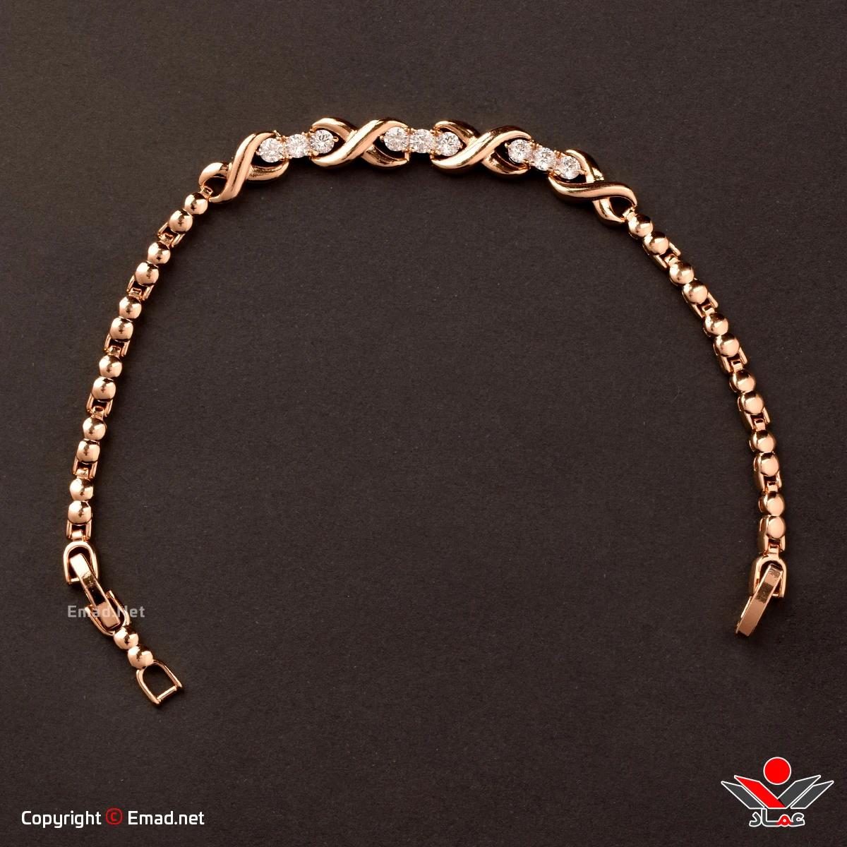دستبند زنانه ژوپينگ نگين دار کد 207-3